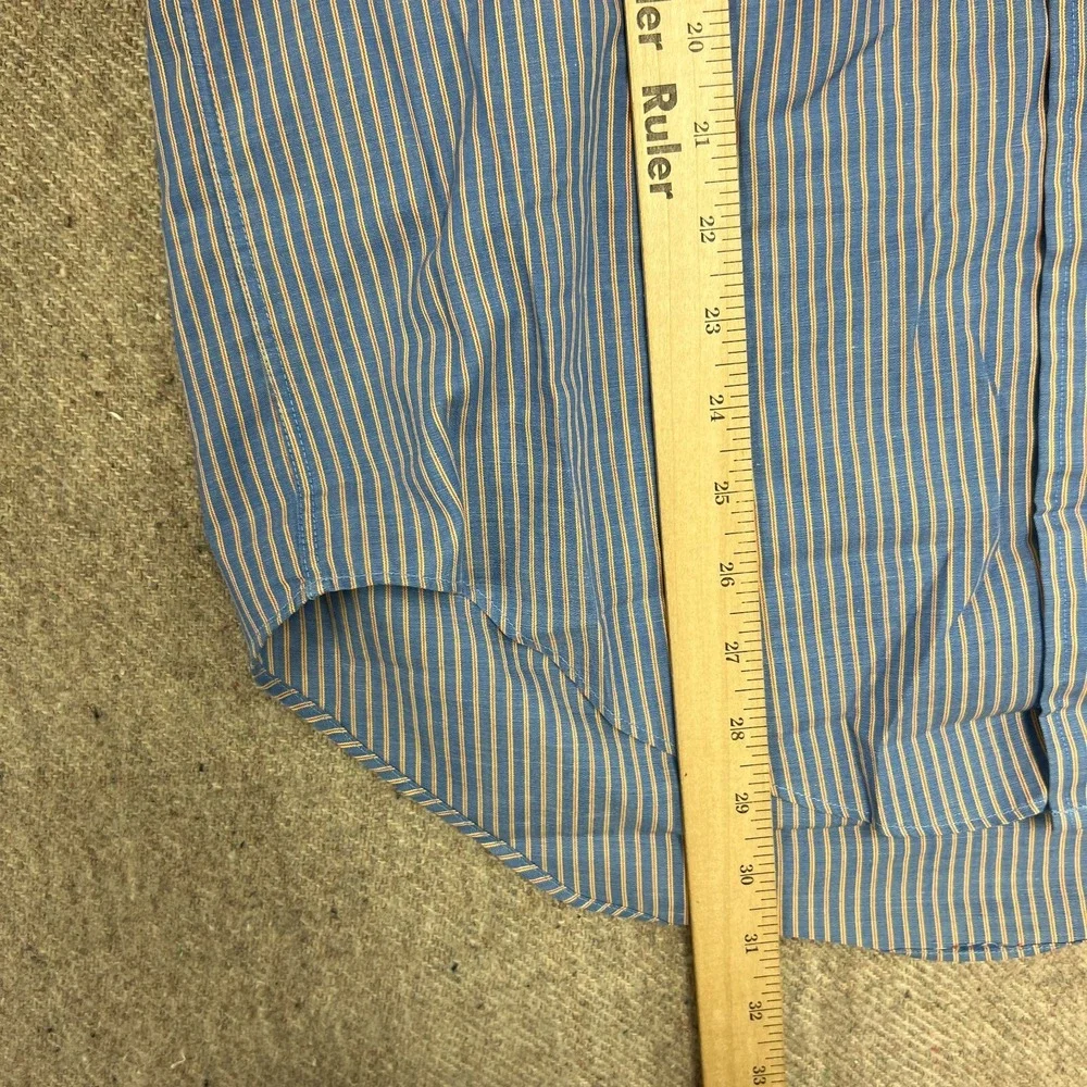 Vintage Gant Button Up Shirt Mens Large Blue 1960s Striped - Picture 9 of 10